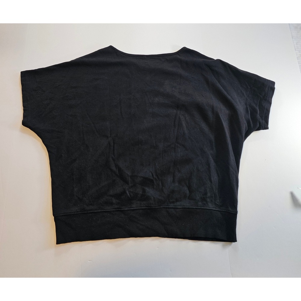 Pact Organic Cotton Top Women L Black Dolman Sleeve Cropped Lounge - Picture 4 of 4